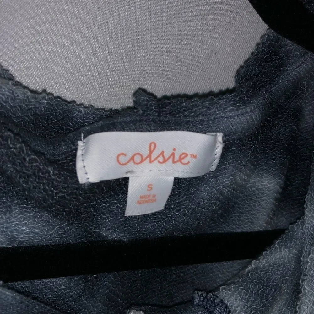 Colsie Blue Grey Tie Dye Hoodie Jacket